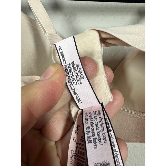 Victoria’s Secret 32B Incredible T-Shirt Bra Tan Padded No Wire NWT - Picture 12 of 13